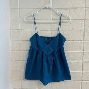Jil sander blue cotton camisole top